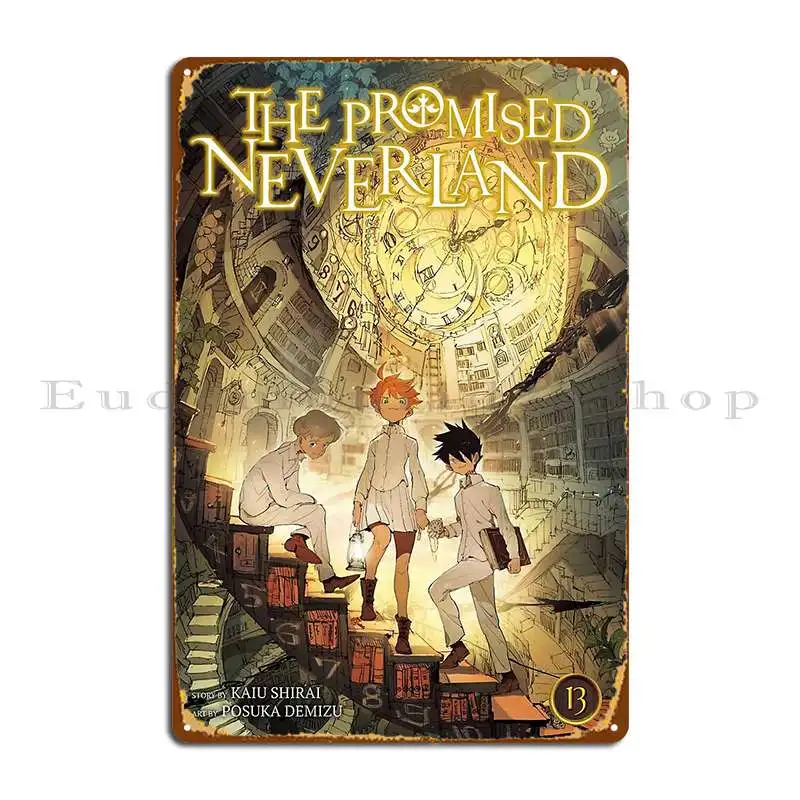 The Promised Neverland Metal Signs Customize Wall Cave Wall Pub Mural Character Tin Sign Poster