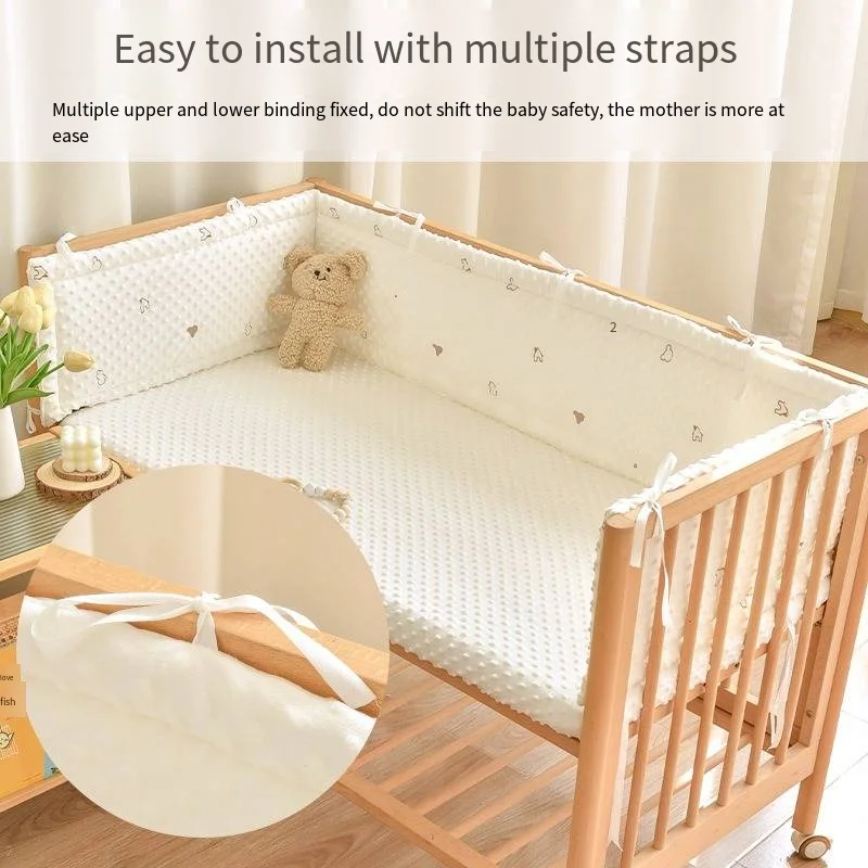 Newborn Baby Crib with Anti-collision Buffering Soft Bag One Piece for Baby Comfort. Bean Bed Children's Spliced Bed Fence