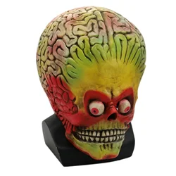 Halloween Mask Attacks Martian Soldie Halloween Mask Full Head Latex Scary Alien Brain Party Mask Ufo Mars Cos Costume Props