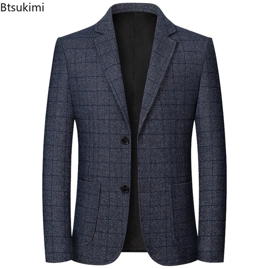 New Men's Business Social Suit Jackets Spring Autumn Fashion Slim Casual Handsome Blazers High-end Wedding Party Dress Suit Tops