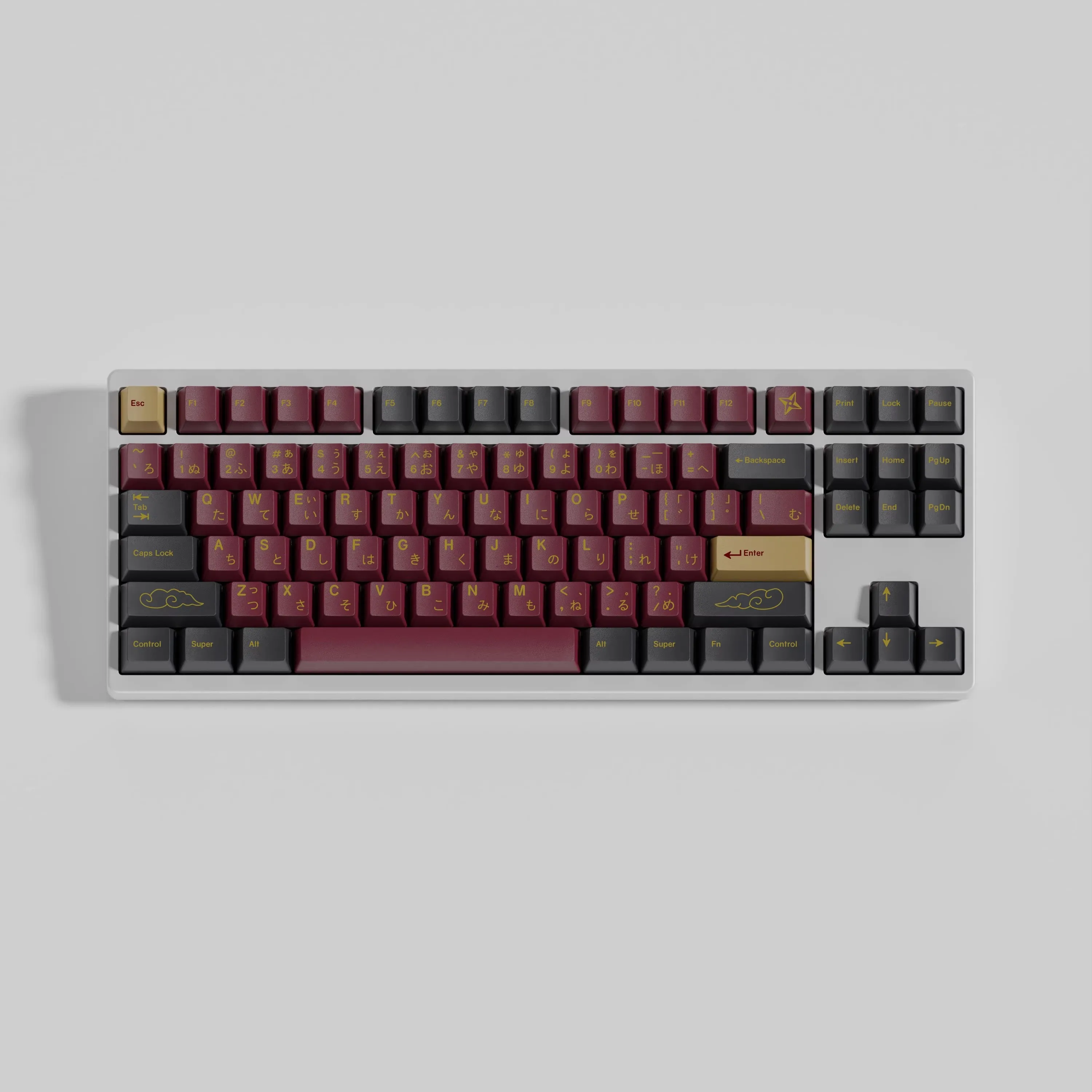 Imagem -02 - Gmk Vermelho Samurai Keycaps Pbt Dye Sublimation Key Caps Cherry Profile Keycap para mx Switch Double b Split Keybar Conjunto