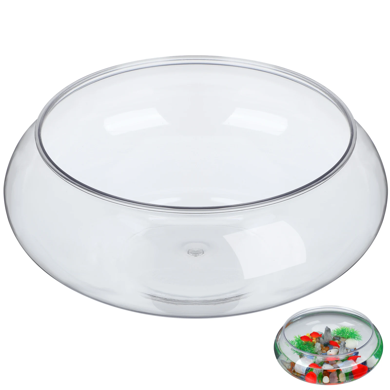

2pcs Plastic Fish Bowl Transparent Small Aquarium For Desktop Home Office Goldfish Tank Lightweight Breeding Box Clear Globe