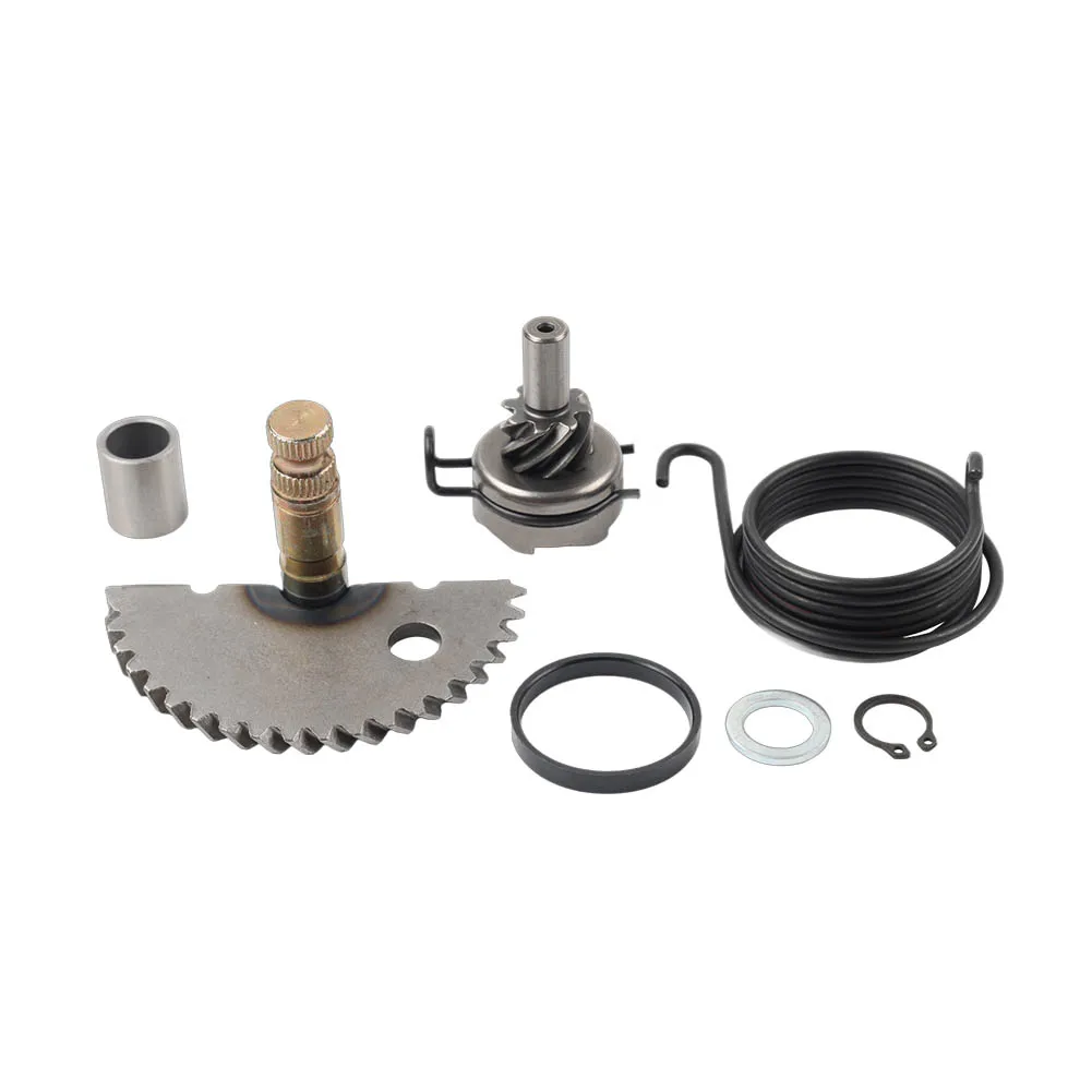 Engine Kick Start Pinion Spring Complete Gear Shaft Kit 7Pcs For GY6 50cc 60cc 80cc 90cc Mopeds Scooters For TaoTao Steel Silver