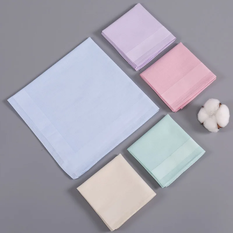12Pcs Old-fashioned Pure Cotton Women's Portable Wipe Thin Sweat-absorbing Adult Handkerchief Square Towel Wedding