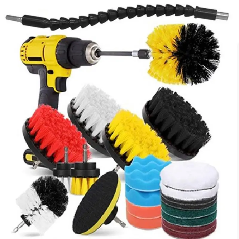 Electric Drill Brush Cleaning Brush Set Multipurpose Scrubber Kit For Scrubbing Bathtub Grout Bathroom Floor Toilet And Carpet 