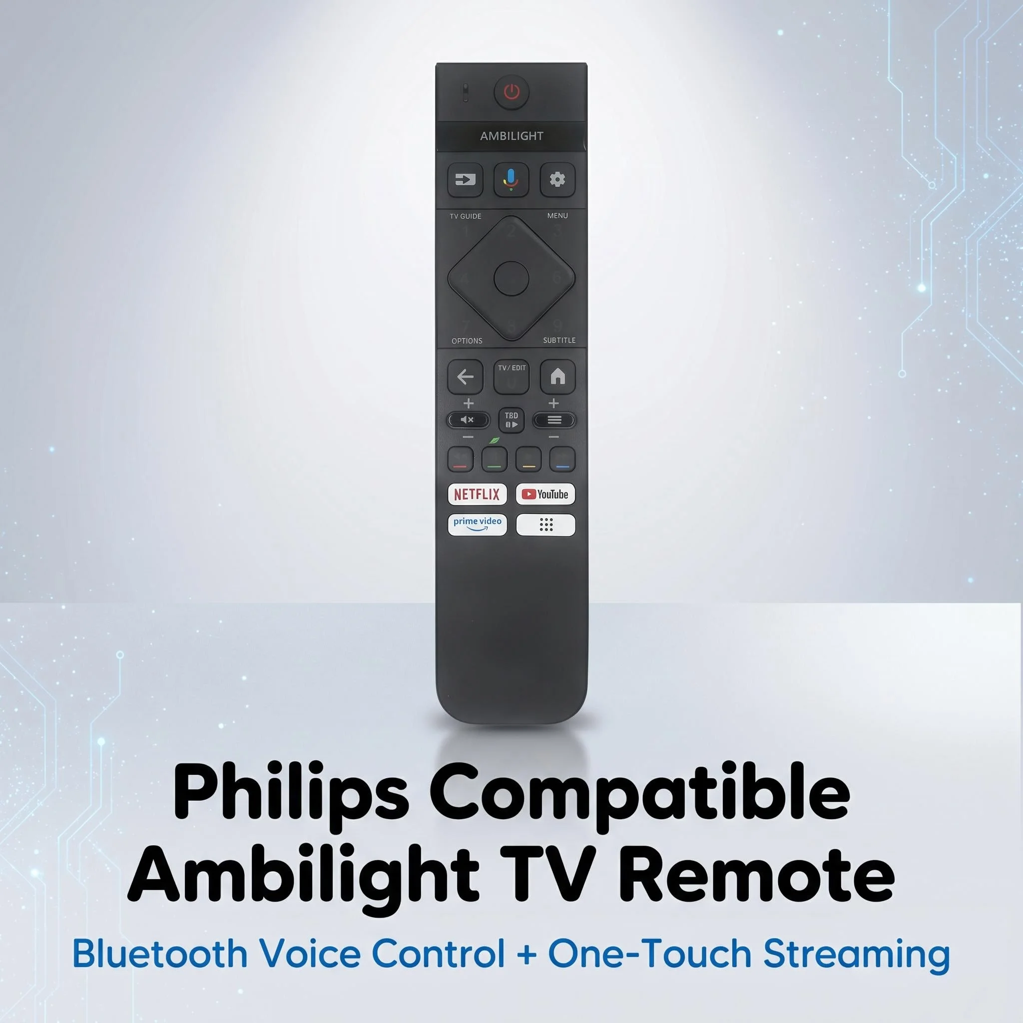 FAZV Rechargeable Metal Case Remote for Philips 55OLED909/12 55PML8709/12 55OLED809 Mini LED OLED 4K Google TV