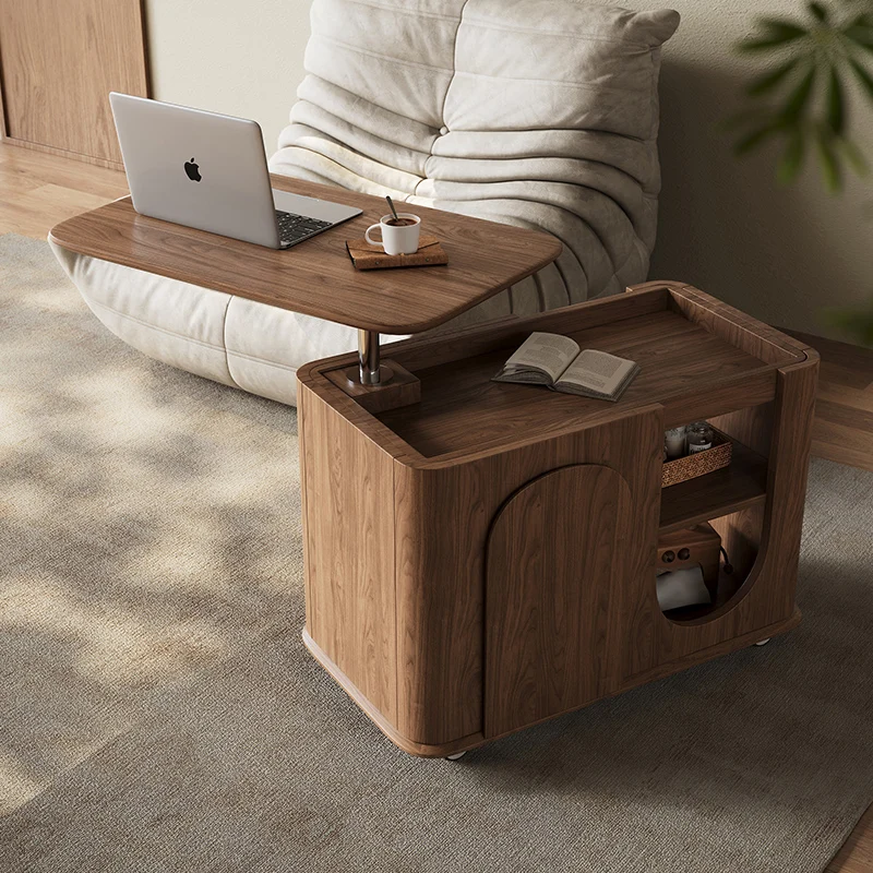 

Movable coffee table simple small apartment home living room sofa side cabinet retro wabi sandy wind multi-functional car