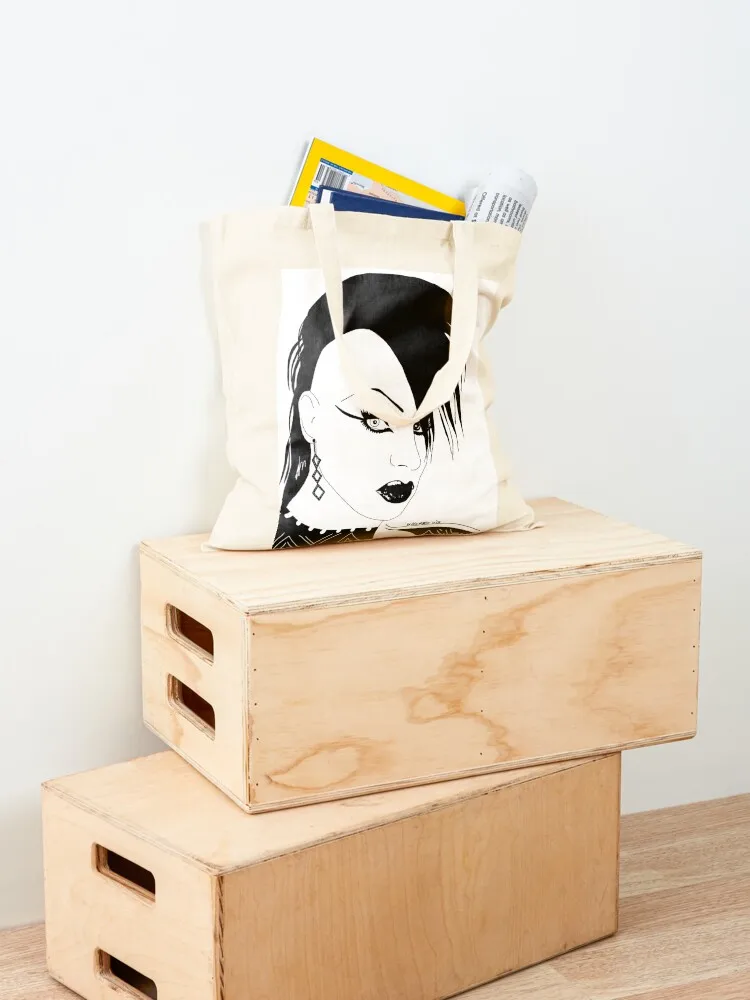 TASTY TIM (B&W Vers.) حقيبة حمل، حقائب بقالة قابلة لإعادة الاستخدام، حقيبة يد، حقائب يد نسائية للمتسوقين، قماش نسائي