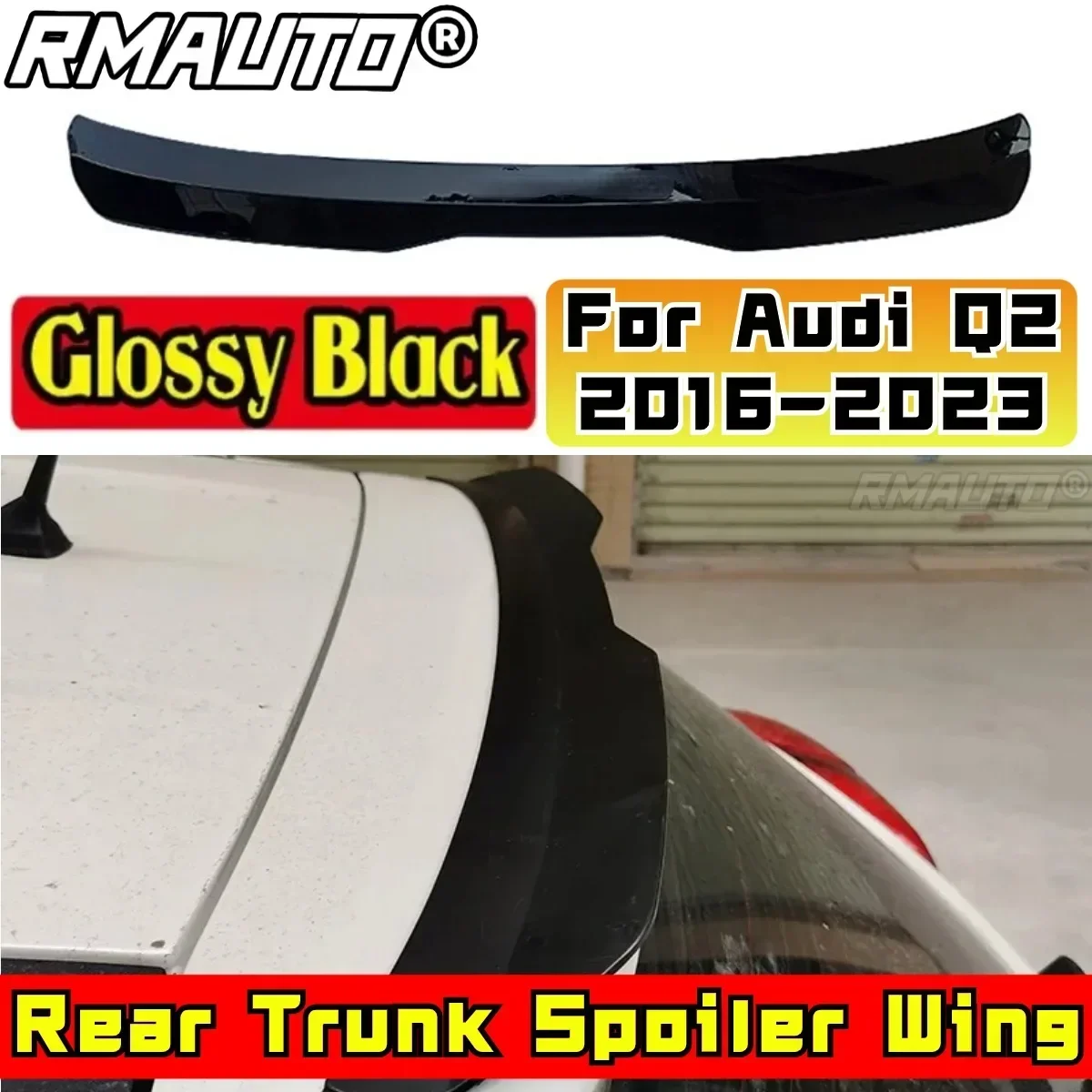 Car Rear Roof Wing Body Kit ABS Plastic Car Rear Spoiler Wing For Audi Q2 2016 2017 2018 2019 2020 2021 2022 2023 Exterior Part