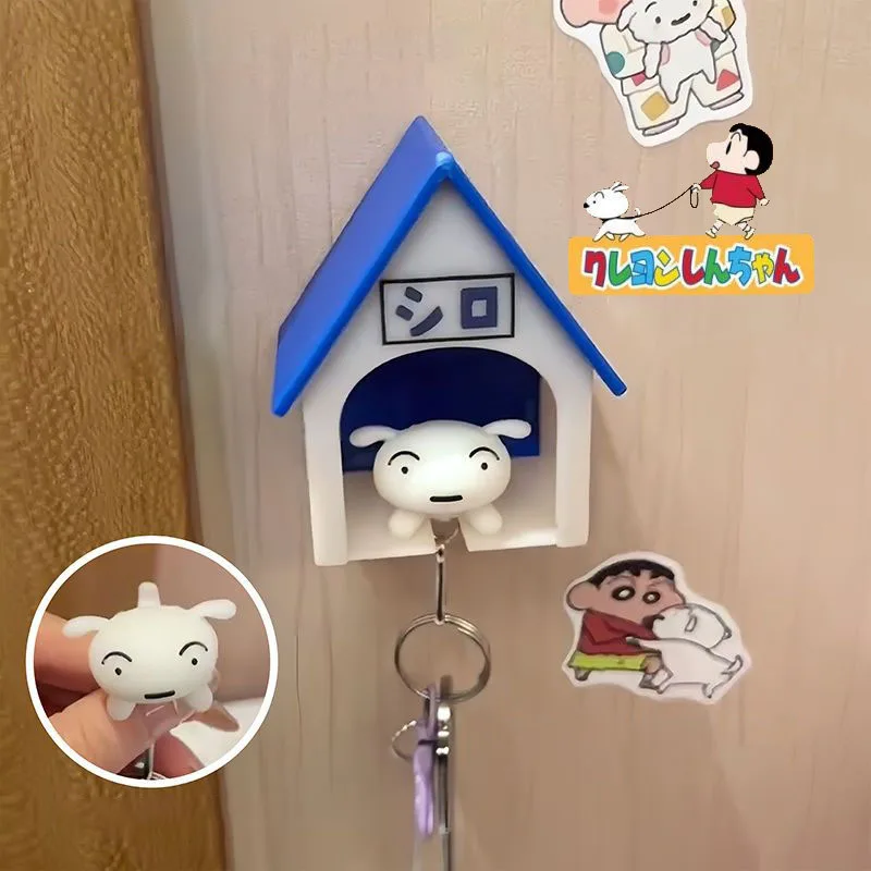 

Kawaii Cartoon Crayon Shin Chan Nohara Shiro Key Hanger Decoration Anime House Key Chain Wall Door Table Edge Girls Keychain