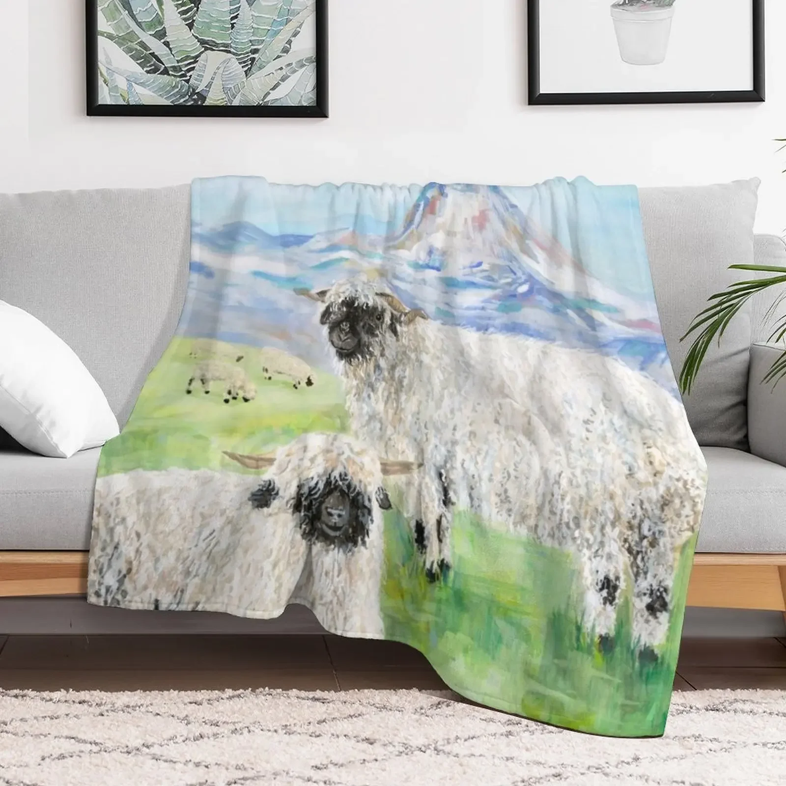 Valais Blacknose الأغنام في الماترهورن رمي بطانية دافئة لفصل الشتاء الحرارية الحرارية للسفر بطانيات الأربعاء