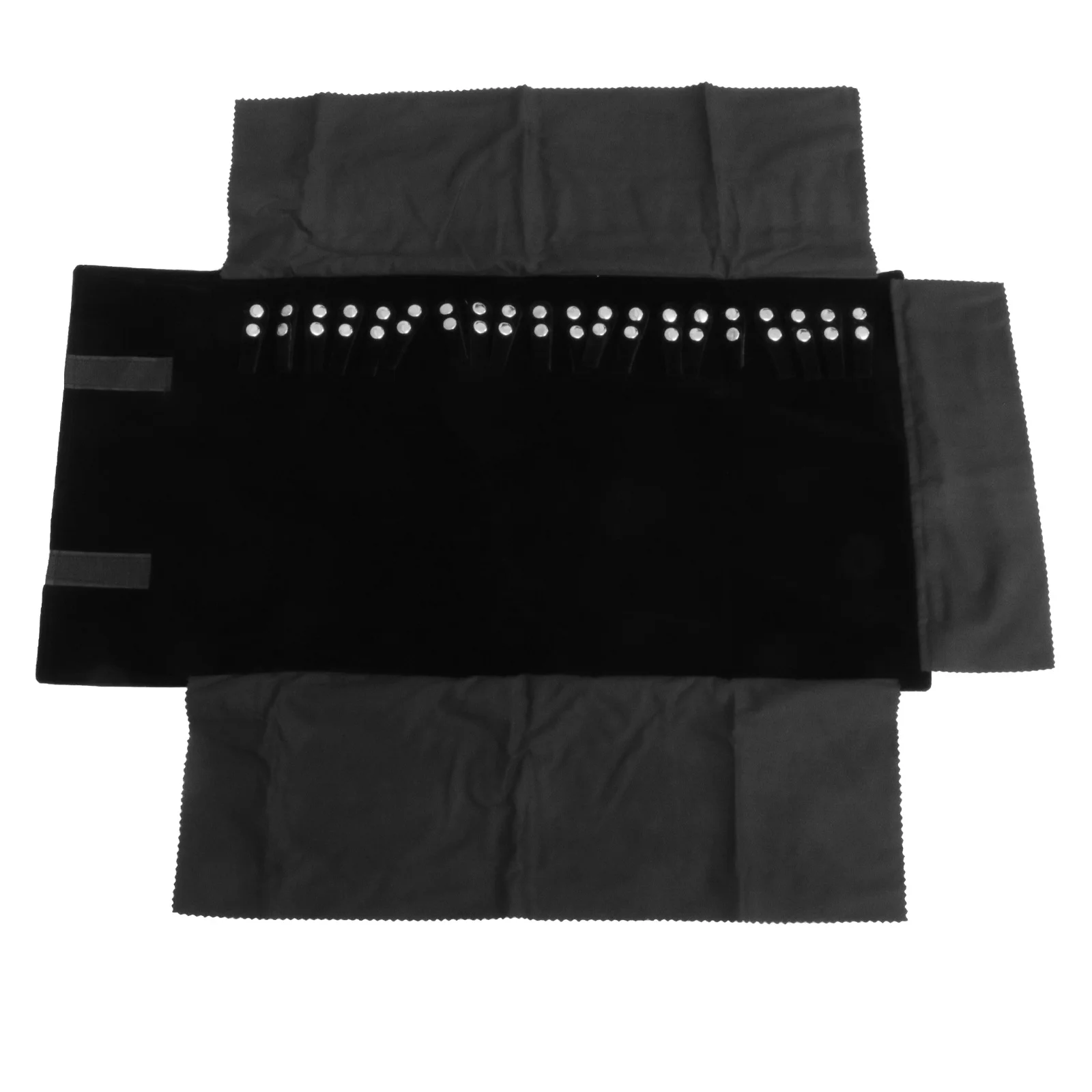 

Black Jewelry Roll Bag Large Compact Organizer for Travel Home Necklace Bracelet Storage Pouch for Earrings Jewelry