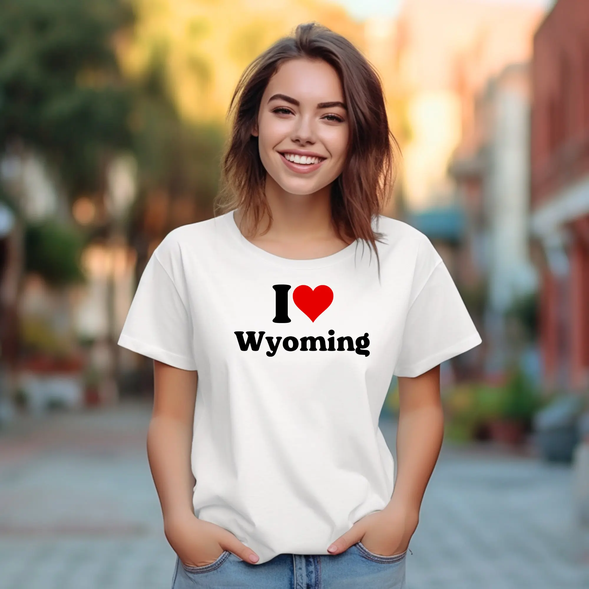 I Love Wy Heart T Shirt Symbol Cowboy State Souvenir Tourist Wyoming Pride Travel Yellowstone