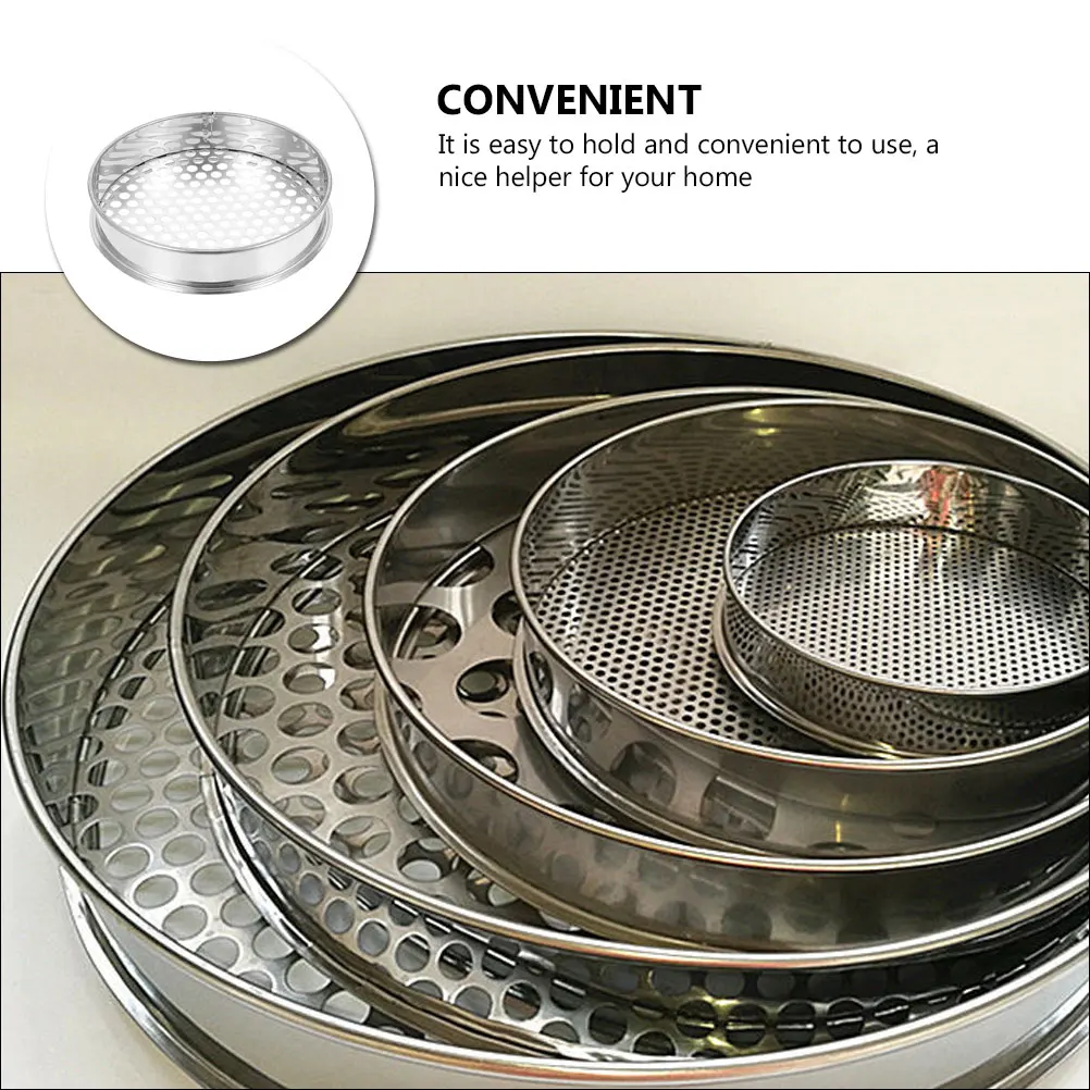 

Round Hole Sieve 20cm 13mm Holes Durable Garden Sifter Bonsai Soil Sieve Lightweight Practical Home Supply Stainless Steel