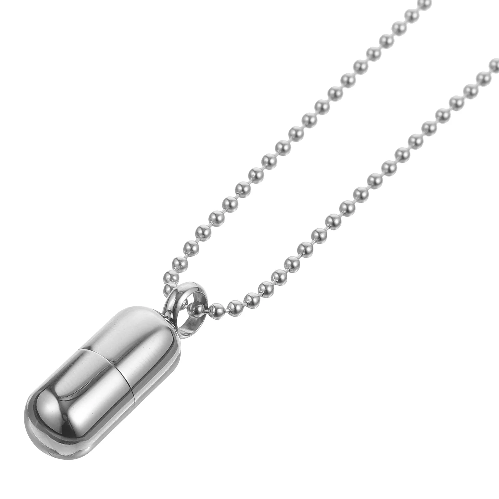 Necklace Pill Perfume Bottle Pendant Miss Men's Necklaces Titanium Steel Openable