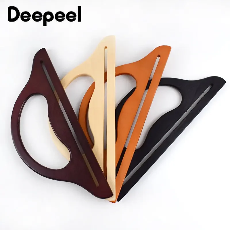 1 Pair 30*12cm Wood Bags Handle Purse Frame Replace Wooden Frames Closure Kiss Clasp DIY Handmade Sewing Brackets Bag Handles