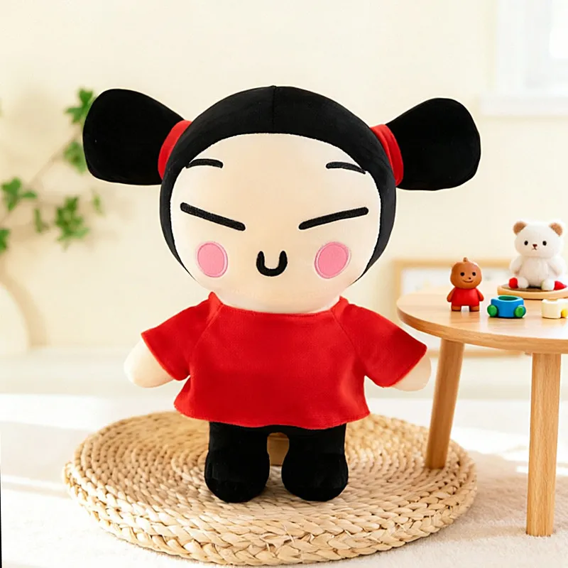 Muñecos de Peluche Kawaii Pucca y Garu de 30 cm, Muñeca China de Dibujos Animados, Lindos Muñecos de Peluche Suaves, Figura de Peluche, Almohada para Dormir, Decoración de Habitación