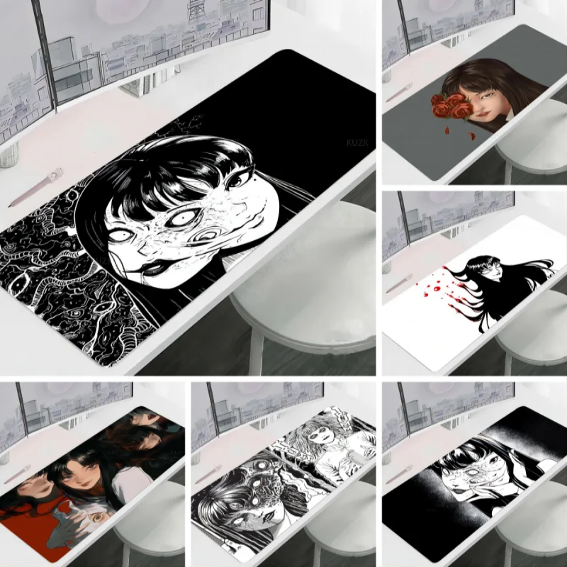

Коврик для мыши с рисунком Junji Ito для домашней комнаты, декор для ноутбука, мягкие подушечки, геймерская компьютерная клавиатура, настольный коврик, игровые аксессуары, коврики для мыши