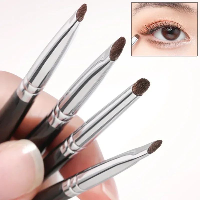 Brochas de maquillaje de ojos planos profesionales, 1/4 piezas, delineador de cejas en ángulo, brocha de contorno, corrector, sombra de ojos,