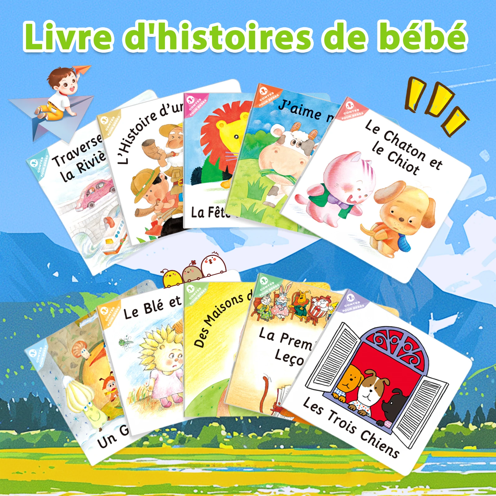 French Baby Storybook Collection - Cute little stories for children storybook a volume of ten books