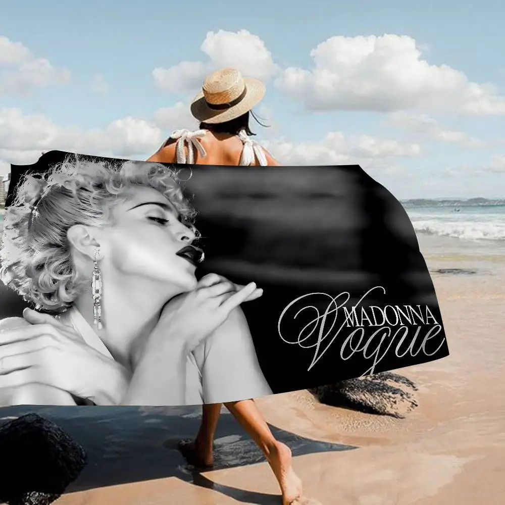 M-Madonna Music Art Microfiber Printed Beach Towel Mountain Climbing Yoga Beach Swimming Running Absorbent Soft Towel