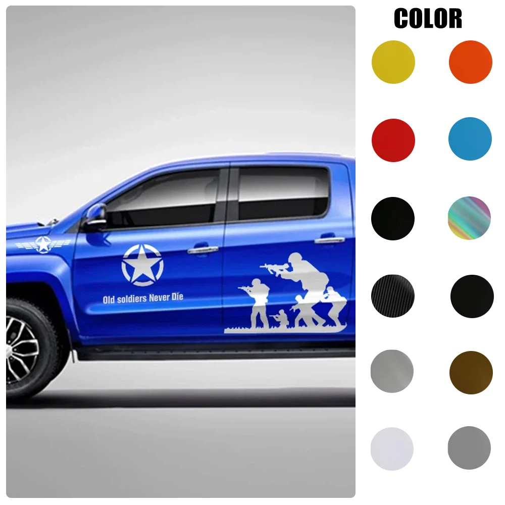 

Наклейки на автомобиль, боковые наклейки на кузов, двери, графические старые солдаты, никогда не вымирают, декоративная крышка, виниловое украшение, авто, аксессуары для тюнинга «сделай сам»