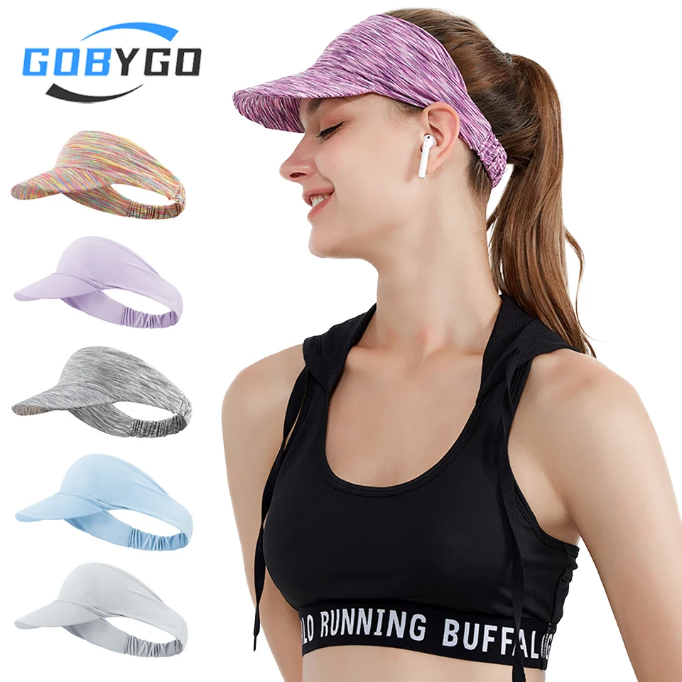 

GOBYGO Summer Empty Top Hat Breathable Sunshade Sun Protection Sports Headband Cap Outdoor Cycling Running Baseball Caps Unisex