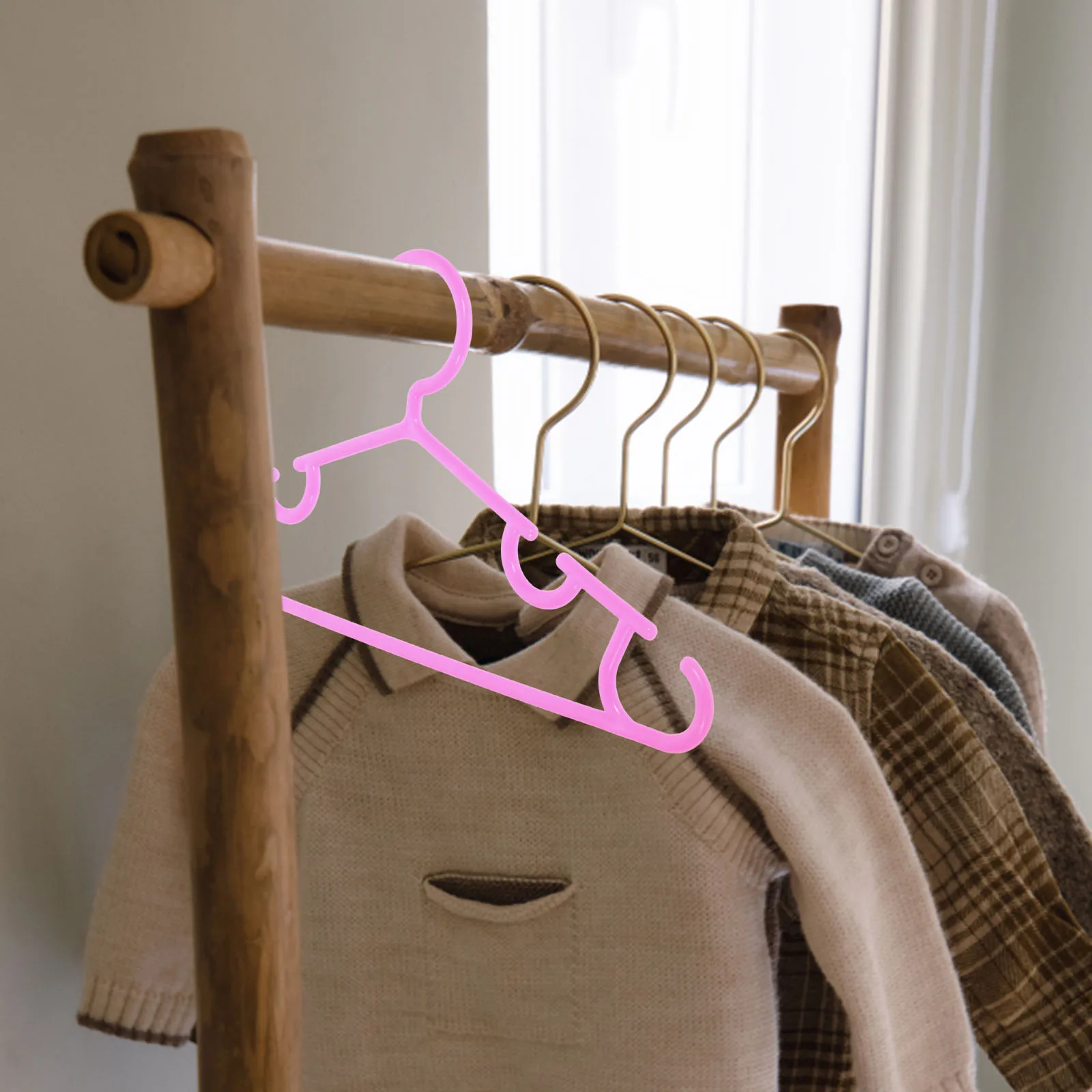 

10pcs Baby Non-Slip Clothes Hangers Space Saving Infant Toddler Rack Newborn Plastic Kids Hanger Small Coat Hangers for Clothes