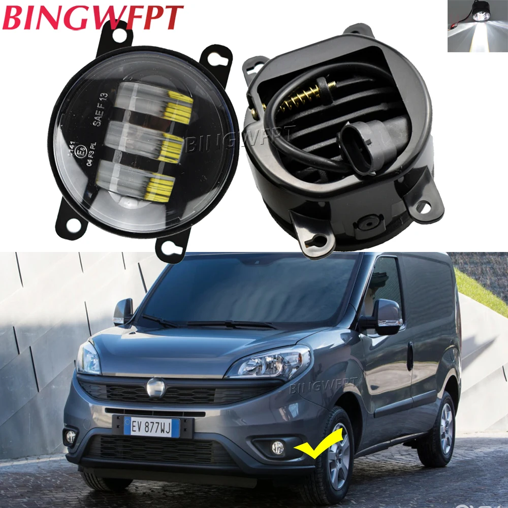 2 X Car LED Fog Light Assembly For Fiat Ducato 250/290 Doblo 152 263 2015-2020 For Fiat 500 Daytime Running Light DRL H11 12V