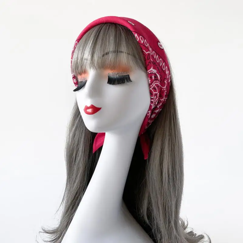 

New 50cm Boho Women Soft Solid Print Headbands Turban Bandanas Girls Hair Bands Hair Accessories Scarves Wraps Belts