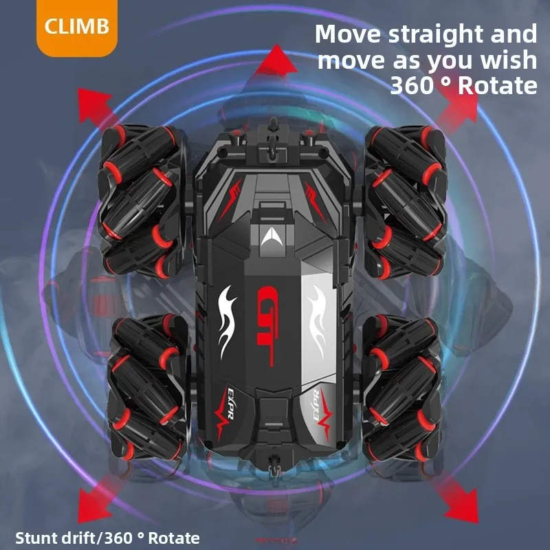 어린이용 양면 리모컨 자동차 2.4G 특수 묘기 드리프트 회전 오프로드 등반 장난감 자동차 소녀용 금속 장난감