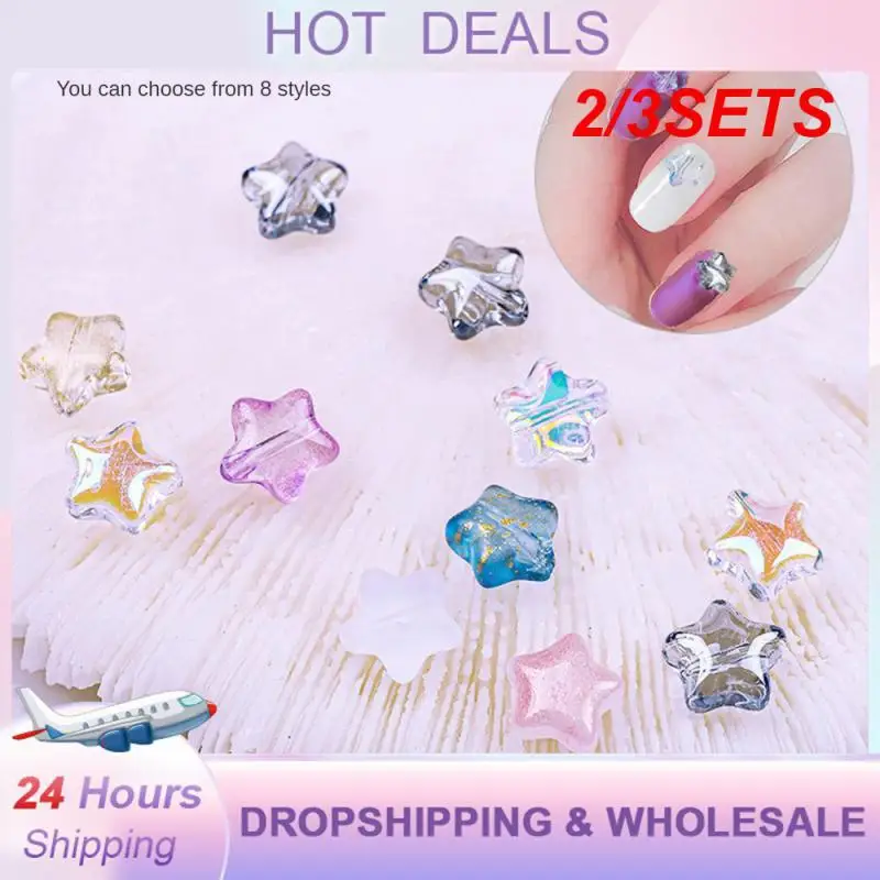 2/3SETS Nail Decoration Toxic Free And Safe Uniform Color Pentagram Jelly Ice Color The New Nail Art Accessories