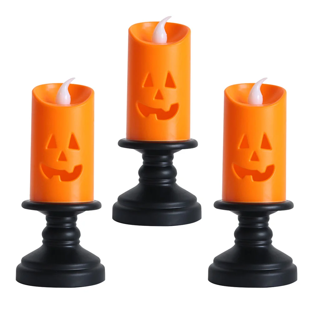 3 Pcs Light Festival Lamp Halloween Night Lamps Lanterns Decor Party Props Supplies Flashing Shaped LED