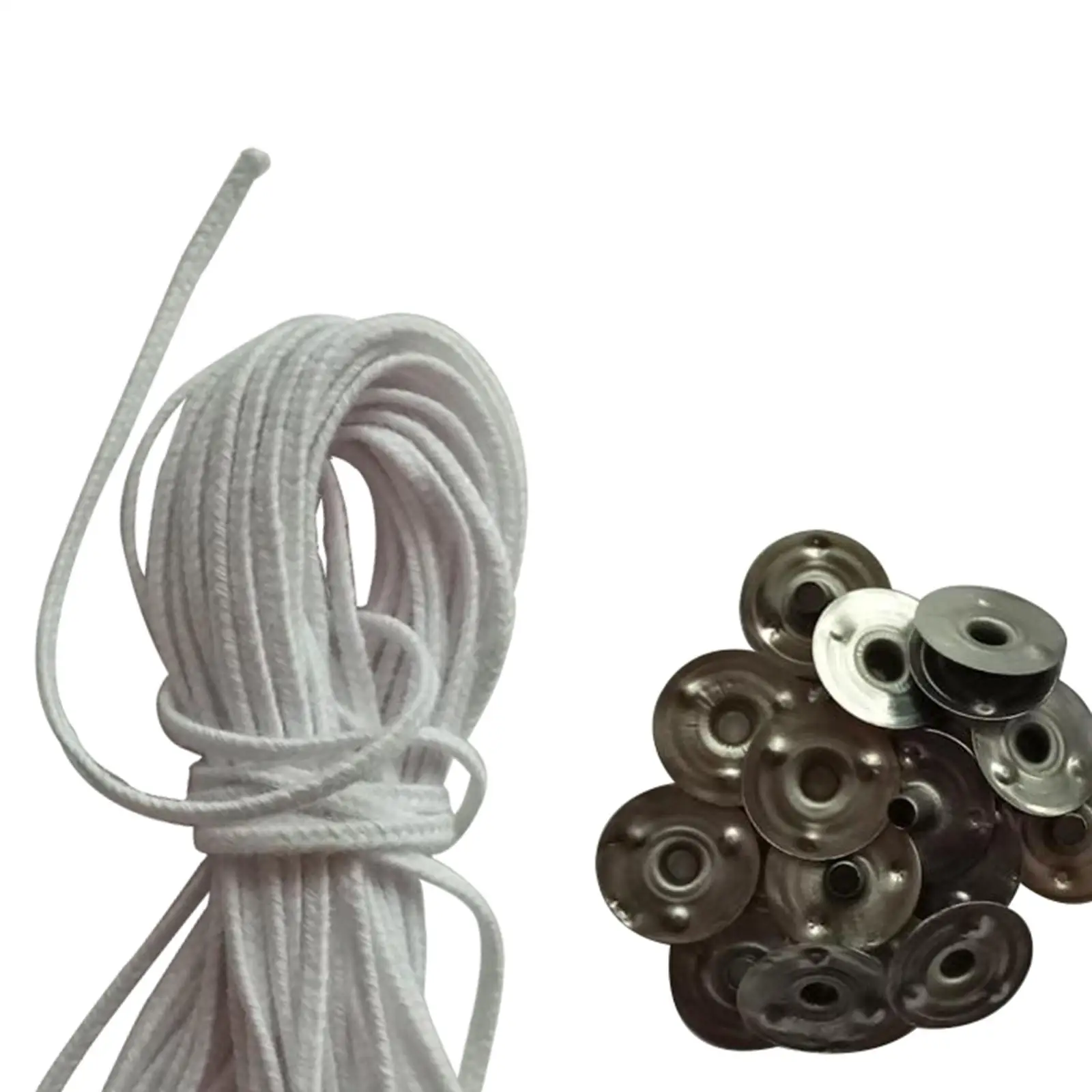 Candle Wicks Core Roll with Metal Holders Easy Cut Cotton Wick Tabs for Making Homemade Candles