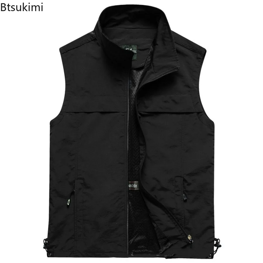 Spring New Men's Outdoor Casual Lightweight Waistcoats Sleeveless Multi-pockets Jackets Men Fishing Photography Breathable Vests