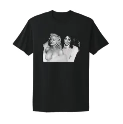 Madonna and Michael Jackson Unisex Shirt, Madonna  Poster Graphic tee   T-shirts for Tees  tops Unisex Summer Short Sleeve