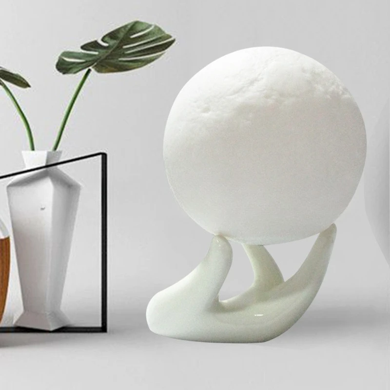 

Лунная лампа, светодиодная настольная лампа, маленький ночник, керамическая ручка, USB-ночник, лунный романтический маленький подарок, подарок на фестиваль середины осени
