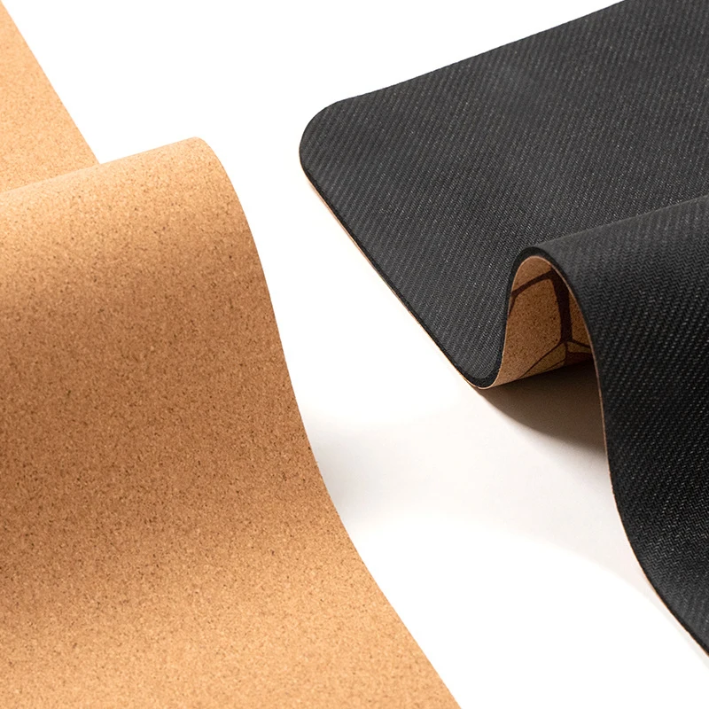 Natural Rubber Cork Yoga Mat Printed Non-slip Sports Mat Sweat-absorbing Home Fitness Pad Pilates Mats With Bag 183*68*0.45cm