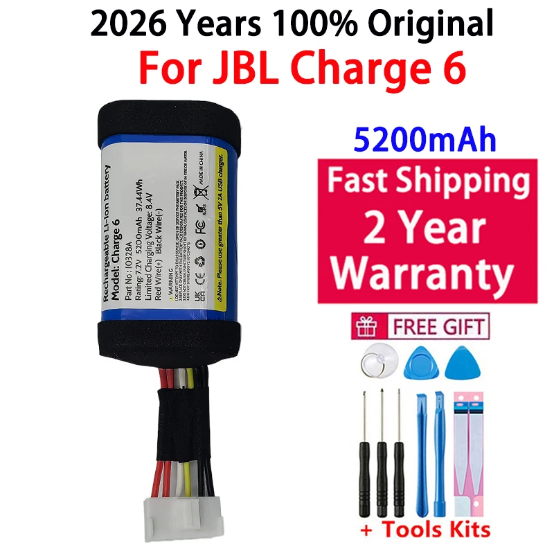 

For JBL Charge 6 Charge6 Original 5200mAh Wireless Bluetooth Speaker Battery Replacement Batteries Fast Shipping