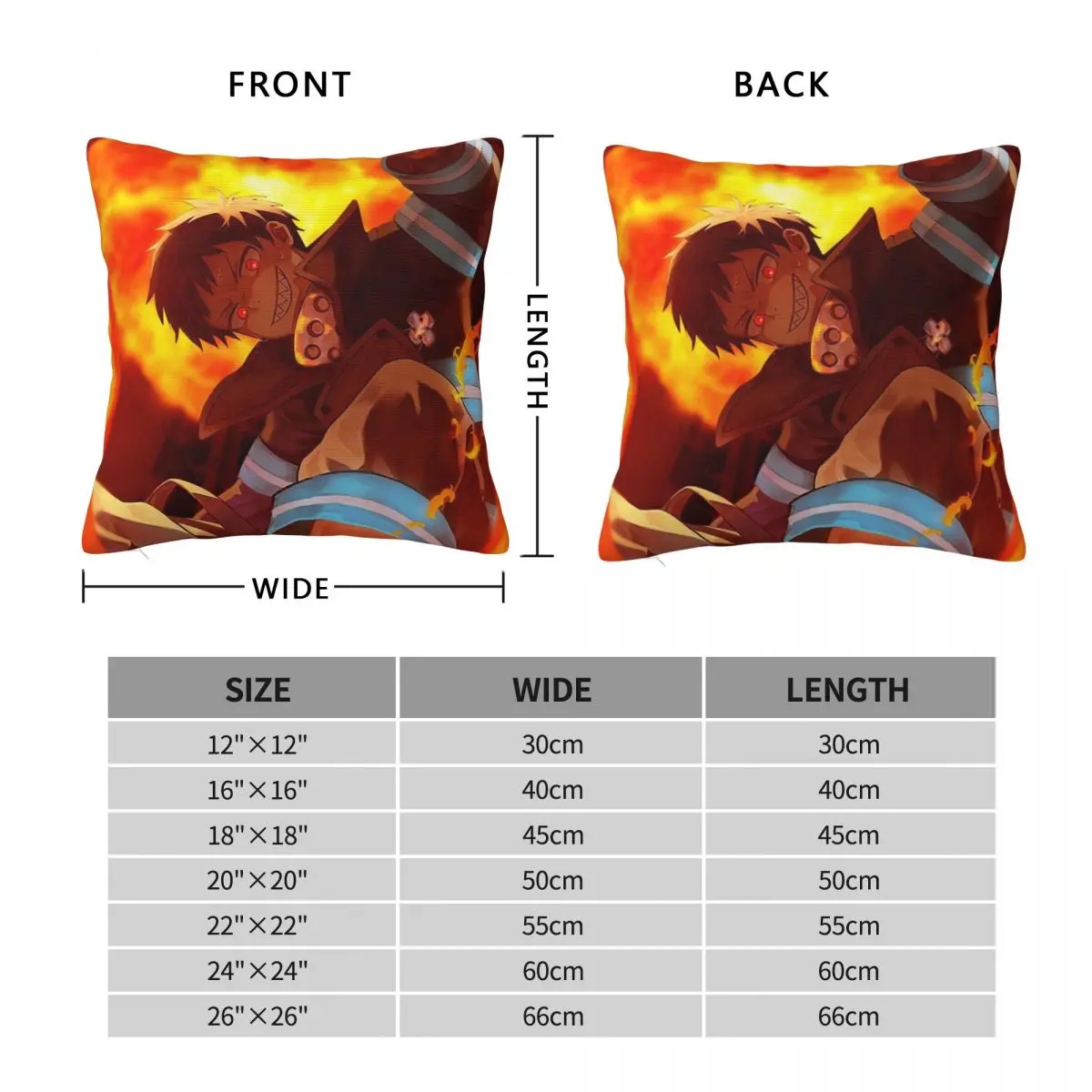 Adventure Anime Fire Force S3 Square Pillowcase Cushion Cover Pillow Case Throw Pillow Cover for Home Bedroom Car