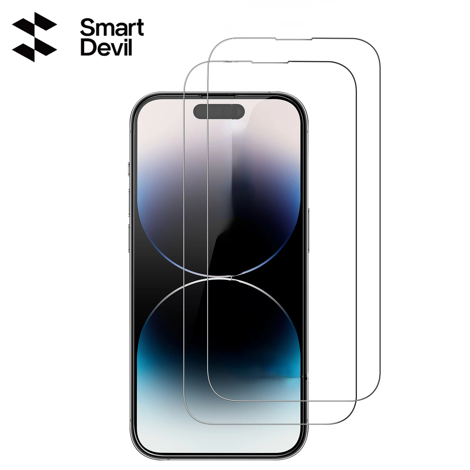 SmartDevil 2Pcs Tempered Glass for iPhone 15 Pro Max HD Clear Screen Protector for iPhone 15 14 Anti-fingerprint Non-full Cover