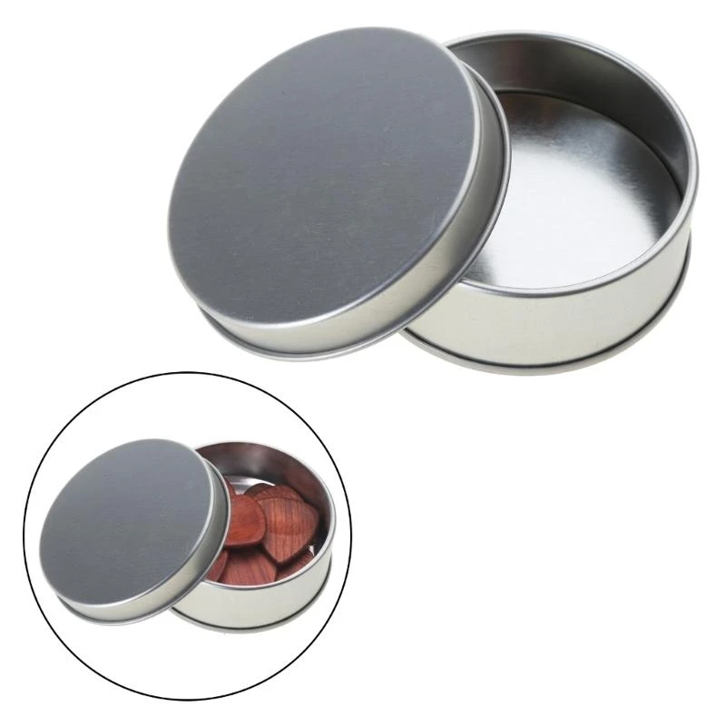 Portable Metal Acoustic Guitar Pick Plectrum Holder for Case Box Rectangle Round Shaped Gift Accessories