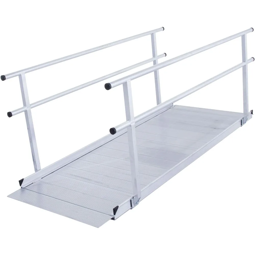 

10' L Portable Wheelchair Ramp with Handrails, 850 lb. Capacity for Scooters, Walkers, Canes, Rollators - 10' L x 36" W