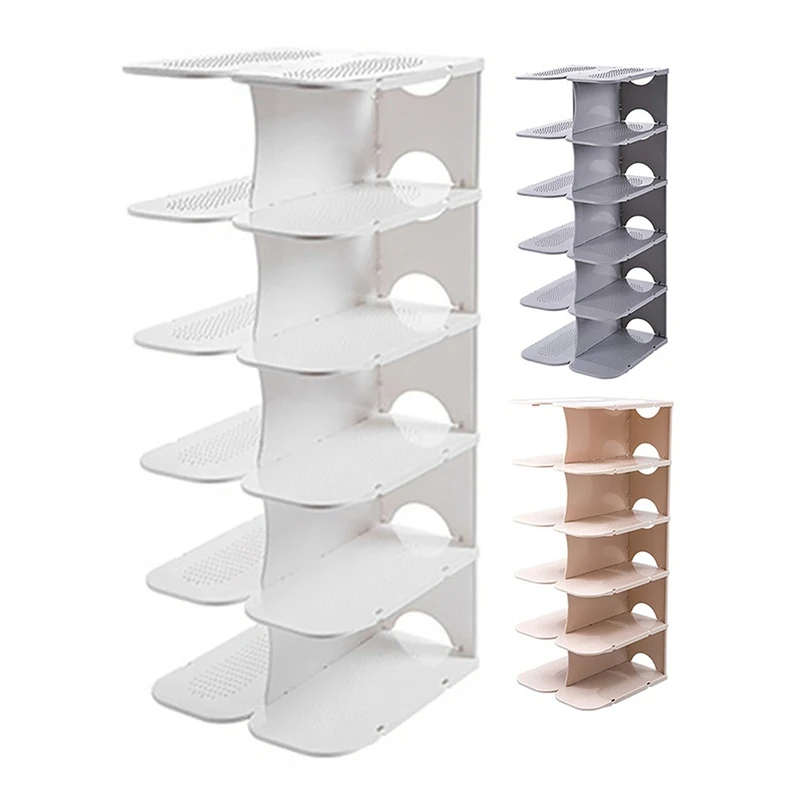 New DIY Assembly 6 Layers Stand Shoe-Shelf Stackable Shoe Cupboards Shoe Rack Space Saving For Hallway Safety Shoe