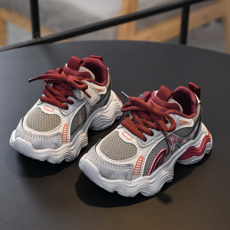 Kinder-Laufschuhe Atmungsaktives Mesh Jungen Mädchen Sneakers Dicke Weiche Sohle 2026 Neue Mode Kinder-Sportschuhe Rutschfest mit Klettverschluss – Detail 5