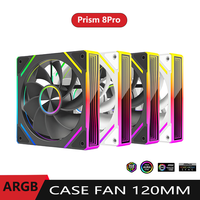 Prism 8Pro Computer Case Fan 4PIN PWM 120MM Infinite Prism 3PIN ARGB Dual Mirror Surface with Temperature Control Cooling Fan