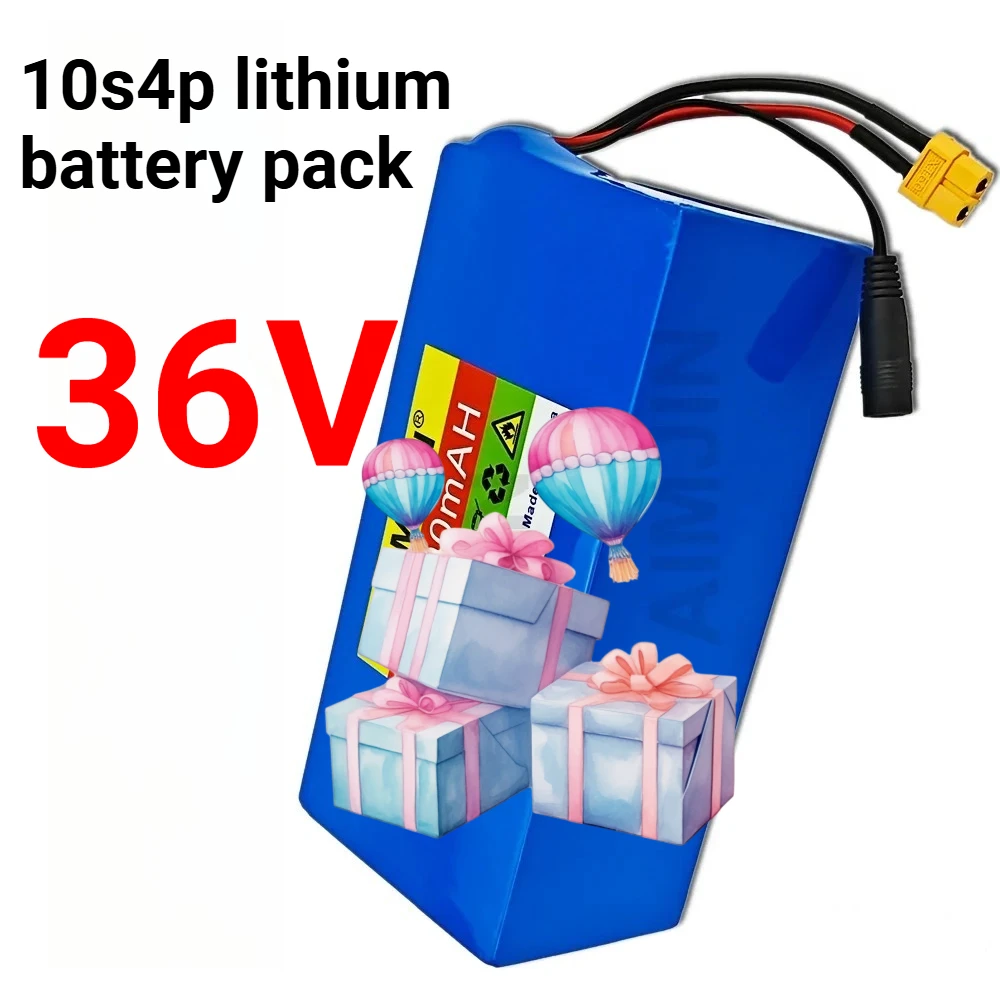 36V battery 42V 10400mAh with BMS Protection  10.4Ah battery 18650 10S4P 500W high power batteries
