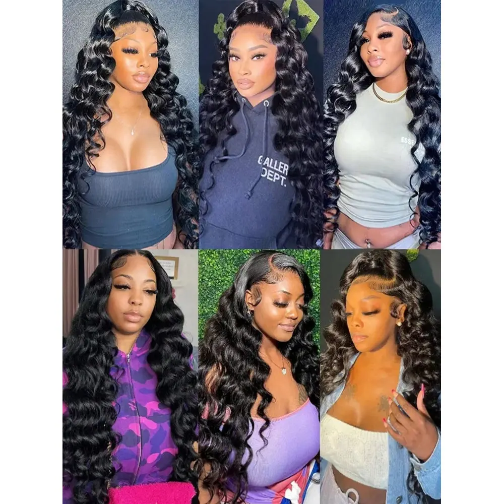 28 32 Inch 13x4 Loose Deep Wave HD Transparent Lace Frontal Wig 250% Density Pre Plucked Human Hair Wig with Baby Hair image 2