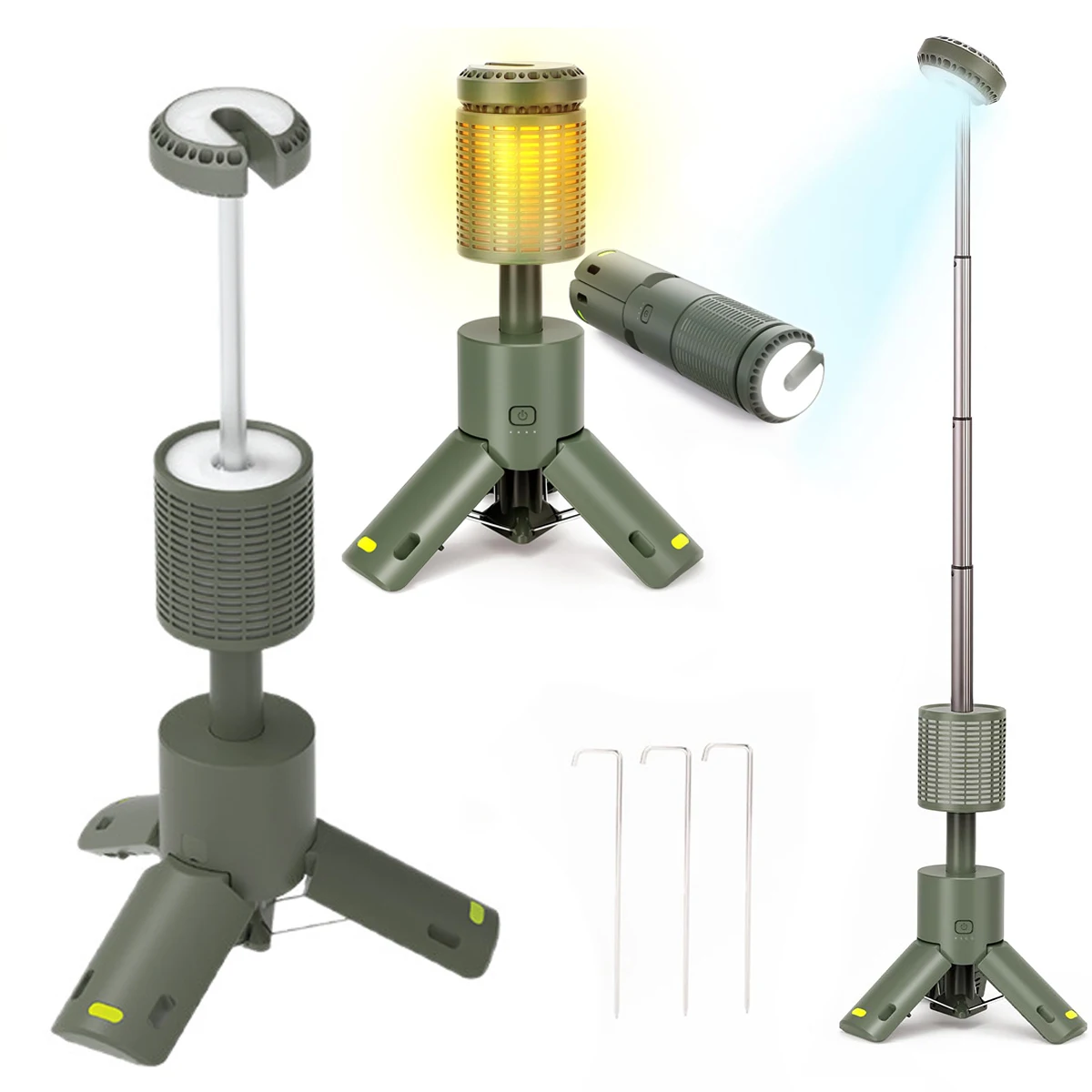 

Outdoor Camping Light Telescopic with Magnetic Base Portable Rechargeable Flash Light Lantern Work Light for Adventure Fishing