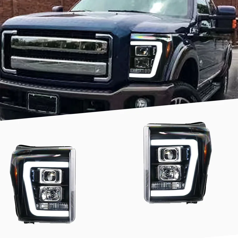 1 pc For Ford F250 F350 F450 Smoky Edition Hot Selling Headlight Emitting Diode Headlight Upgrade Lens Projector Headlight